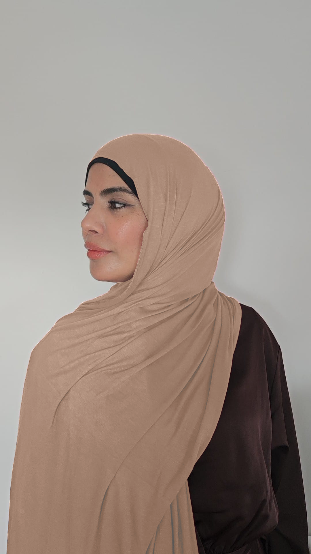 Dark Peach Khaleeji SHADOW Jersey Hijab